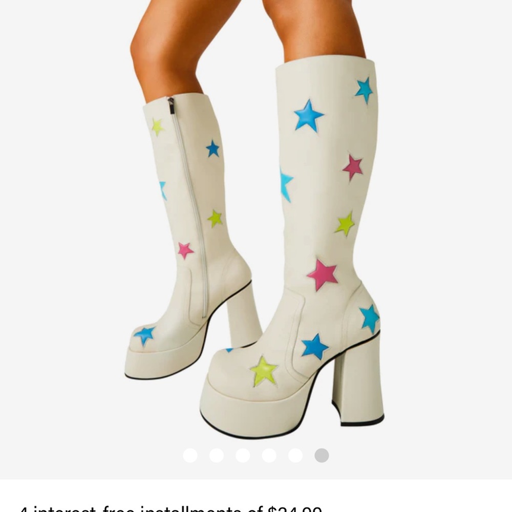 Brand new still in the box Steve Madden white Stardust Boots